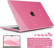 Lepeoac Compatible with MacBook Air 15 inch Case M4 A3241 M3 A3114 M2 A2941 2025 2024 2023 Releaes, Plastic Hard Case with Keyboard Cover for Mac Air 15.3" Fits Touch ID, Peach