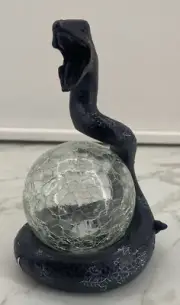 Glass Globe Snake Light LED Multi Color Light Black Gothic 6.25” *New With Tag