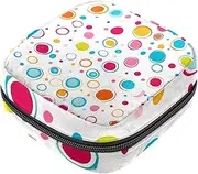 Period Bag,Sanitary Napkin Storage Bag,Colored Dots Print,Tampon Bag for Purse