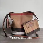 免運 BURBERRY 博柏利 THE ASHBY CANVAS 小號大格紋水桶包/肩背包 40204851