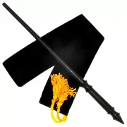 13.5" Hand Turned Mahogany Wood Lucius Magic Wand Wizard Wicca w/Free Velvet Bag