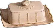 UTHCLO 1Set Delicate Butter Dish with Lid Elegant Butter Container for Home Kitchen for Storing Butter Cheese and Snacks Smooth Surface Microwave Fridge Safe Vintage