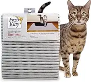 Fresh Kitty Soft Jumbo Foam Easy Clean Litter Trapping Mat for Pet Cat Litter Box, Solid Grey