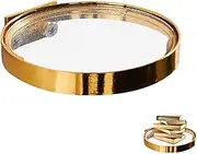 Wall Mounted Gold Wall Decor - Floating Glass Shelf for Bathroom | Reusable Iron Glass Shelf Home Decor for Offices, Kitchen, Bedroom