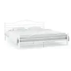 Bed Frame White Metal 137x187 cm Double Size Modern Bedroom Furniture 47236