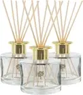 3X Lemongrass 200Ml Glass Reed Diffusers - Home Room Bathroom Essential Oil A...