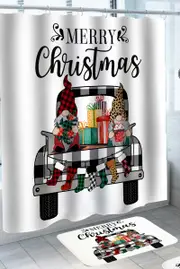 Loaded Christmas Truck with Dwarfs and Presents Shower Curtain