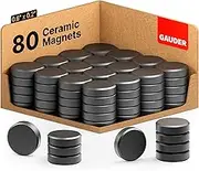 Black Magnets for Crafts (0.6" x 0.2") | 80x Ceramic Industrial Magnets Strong | Ferrite Magnets for Fridges, Whiteboards and Notice Boards