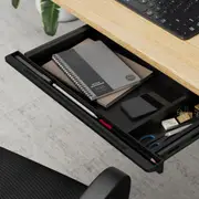 Oikiture Under Desk Drawer Pull-Out Drawer Sliding Tray Storage Organizer Black