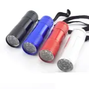 New 395 Light Flashlight 9 LED Torch Lights Aluminum Black Lamp USA