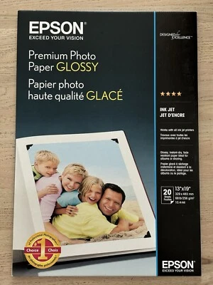 NEW Epson Premium Photo Paper Glossy 13x19 20 Sheets Ink Jet SEALED