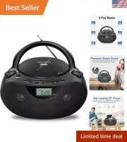 Wireless Stereo CD Player Boombox with Bluetooth, USB & Headphone Jack