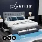 Artiss Bed Frame Double Queen King Size Base With Storage Drawer Mattress