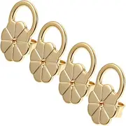 [BATHVEVE] Stylish Gold Plated Flower Earring Backs 4pcs Replacement Earring Supports for Droopy Ears Easy to Use