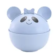 3 PCS /Set Panda Baby Bowl Wheat Straw Kids Dinner Dishes Set Baby Cute Training Bowl(Blue)