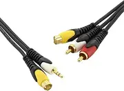 1.5m ISIX S-Video SVHS & 3.5mm Plug to S-Video & 2RCA AV Audio Video Cable Lead
