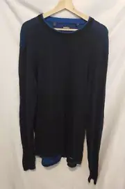 Buffalo David Bitton Sweater Men 2XL Blue Black Crewneck Pullover