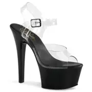 6" Clear Black Pleaser Stripper Heels Basic Pole Dance Class Shoes size 7