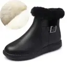 Women's Winter Snow Boots Warm Faux Fur Lined Zip Ankle Bootie Flat Waterproof