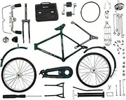 52Pcs/Set Mini Bike Kit, DIY Retro Toy Bike Model Ornament Unassembled Miniature DIY Alloy Toy Simulation Green Finer for Girls Boys Gift, Dirt Bikes, Mini Kit