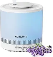 Homvana Easy to Clean Humidifiers for Bedroom, 1.8L Cool Mist Top Fill Essential Oil Diffuser for Baby Nursery, 3 in 1 Ultrasonic Humidifier for Home Plants Offices and Tents, 7 Color Nightstand Light