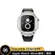 【Golden Concept】Apple Watch 45mm錶殼 銀錶框 黑皮革錶帶 WC-ROL45-SL-BK