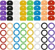 64 Pcs Colorful Key Cover Set for Standard House Keys (Not for Odd-Shaped Keys) - Soft Rubber Key Tags for Easy Identification, 2 Styles