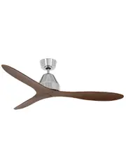 Whitehaven 122cm DC Fan in Brushed Chrome with Koa Blades