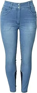 [Saddlekart] Womens Denim Horse Riding Pants | High Waist Silicone Full Seat Breeches