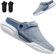 [LHHYSM] Men's Orthopedic Hollow Out Summer Sandals,Arch Support Knit Mesh Walking Shoes Beach Sandals,Classic Mules Clogs