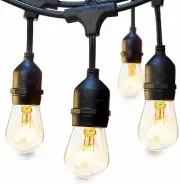Addlon 48 Ft Vintage Style Outdoor String Lights Linkable 15 Sockets, New