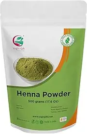 YOGI'S GIFT Henna Powder for Hair Color/Dye (500 Grams /1.1 Lb) - 100% Pure & Natural Red Hair Color - With High Lawsone Content - For Normal Hair, Red Hair Color - Includes FREE GLOVES and HEAD CAP