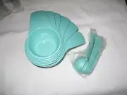 .TUPPERWARE SET OF (6) MEASURING CUPS & (6) MEASURING SPOONS BLUE MIP FREE SHIP