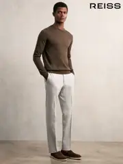 Reiss Grey Found Slim Fit Drawcord Trousers (W24955) | $220