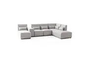 Foret 6 Seater Sofa Modular Corner Lounge Couch Fabric Right Chaise Beige L Shape