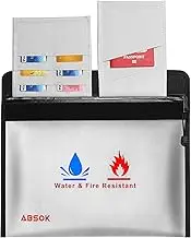 Fireproof Document Bag - Safe Storage Case, Explosion Proof, Waterproof, Heat Resistant 2093°C, Large Capacity 38 x 28 cm for Cash and Household Items