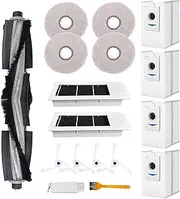 17PCS Replacement Kit for Ecovacs Deebot X2 Omni / X2 / X2 Pro / DEX86 Robot Vacuums, 1 Main Brush, 4 Side Brush, 2 Filter, 4 Mop Cloth, 4 Dust Bag, 2 Small Tools