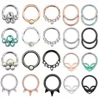 Cartilage Helix Tragus Nose Hoop 8mm Hinged Septum Clicker Rings Piercing 16G