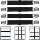 Adjustable Bed Sheet Clips, Sheet Fasteners Holder Straps and Suspender,