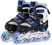 Inline Skates for Children, Adjustable Roller Skates with 4 Wheels for Boys Beginners