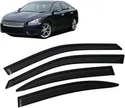 Auto Side Window Wind Deflectors Visors Black Rain Guard Door Visor Vent Shades Dark Smoke Ventvisor Compatible with Nissan Maxima 1995-2015(Compatible with 2004-2008 Year)