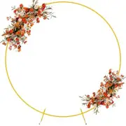 Putros 7.2FT Gold Round Backdrop Stand Metal Circle Balloon Arch Frame Weddin...