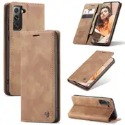 CaseMe Samsung Galaxy S21 FE 5G Fan Edition Classic Folio Case Cover [Brown]