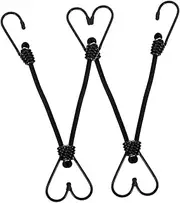 Luxshiny 4pcs Bungee Straps with Carabiner Hooks Elastic Tie Down Straps for Securely Fastening Motorcycles Bicycles and Luggage Heavy Duty Rubber Cords for Camping and Outdoor Activities