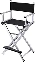 Folding Portable Stools High Aluminum Frame Makeup Artist Director Chair Foldable Outdoor Furniture Lightweight Portable Folding Director Makeup Chair(Sivel Color)