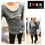 AF A&F 女生LOGO EMBROID字母長TEEABERCROMBIE 我愛麋鹿AF 東區正品專賣店