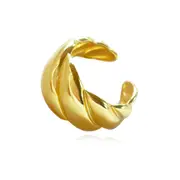 Culturesse Aveline Sterling Silver Adjustable 2cm Open Ring 18K Gold Plating