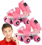 Roller Skates - Roller Boots, Kids Roller Skates | Quad Skates with Storage Bag, Roller Skates Kids Roller Boots, Skate Protector Set, Kids Luminous Wheels High Shoes Gift Indoor Outdoor