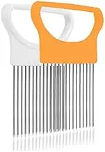 Tomato Onion-Holder Vegetables Slicer-Cutting-Aid Holder Guide Slicing Cutter Safe Fork (white+yellow 2Pcs)