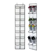 Over the Door Shoe Organizer, Hanging Shoe Organizer with 4 Hooks, Shoe Holde...